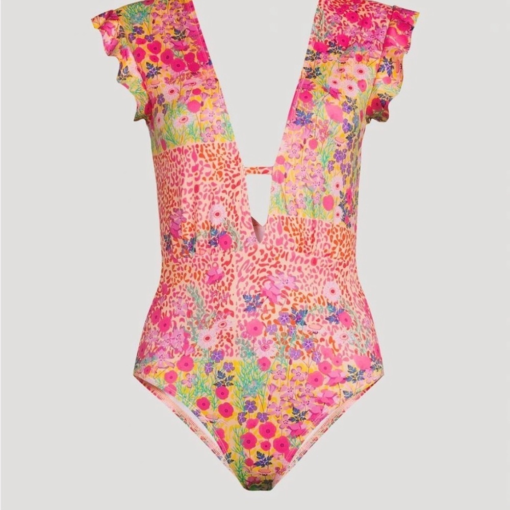 Free People Beth Richards Roopa Pemmaraju Sophia One Piece Purple Garden Xs New